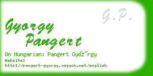 gyorgy pangert business card